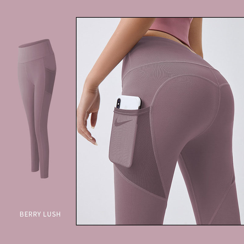 Pantaloni da yoga da donna con tasche, leggings sportivi