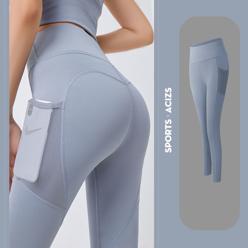 Pantaloni da yoga da donna con tasche, leggings sportivi